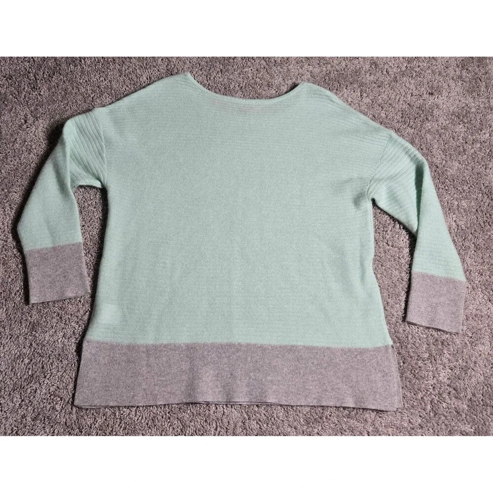 Charter Club Luxury 100% Cashmere Relaxed Fit Sweater Women's Large Mint Gray